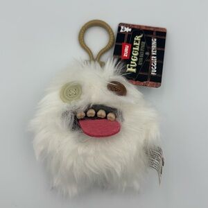 Fuggler White Fluffy Plush Keyring Purse Bag Charm
